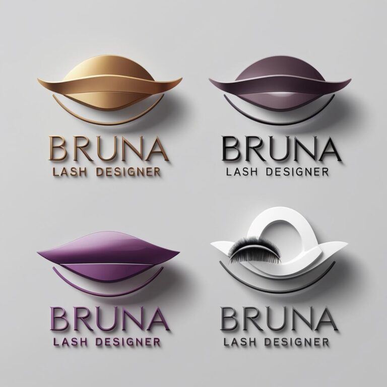 GERA IMAGENS DE LOGOTIPO EM 3D COM NOME BRUNA LASH DESIGNER